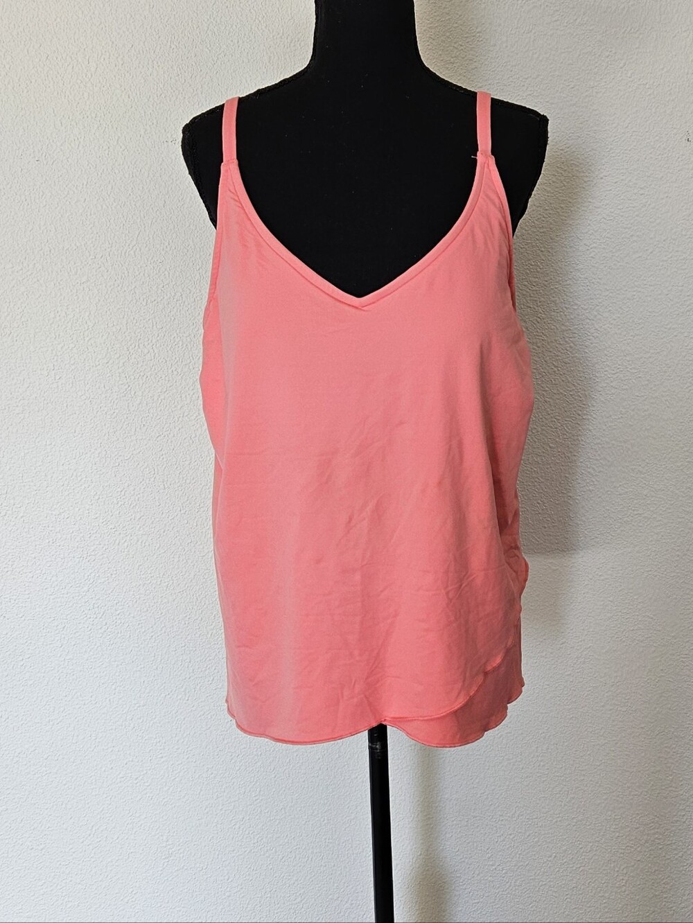 NEW Lands' End Tankini Swim Top Soft Cup Adjustable Straps Coral L